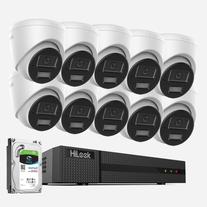 HiLook 10x 4K Security Camera System with 2 Way Audio