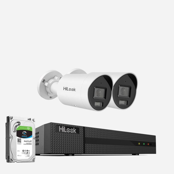 HiLook 2x 4K Outdoor Security Camera System without Subscription