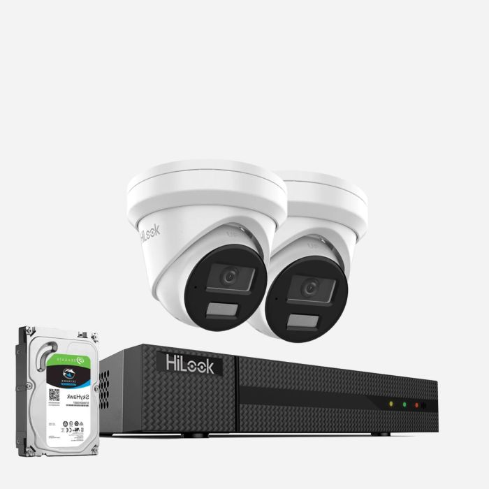 HiLook 5MP 2 x ColorVu PoE IP Security Camera System