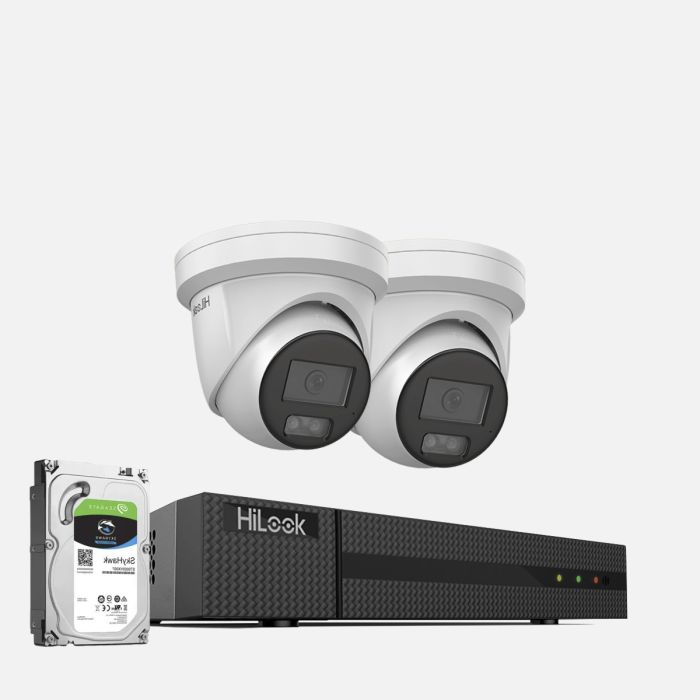 HiLook 8MP 2 Camera CCTV System with ColorVu and Audio