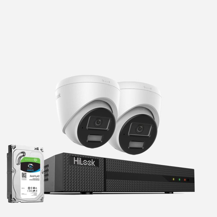 HiLook 2x 4K Security Camera System with 2 Way Audio