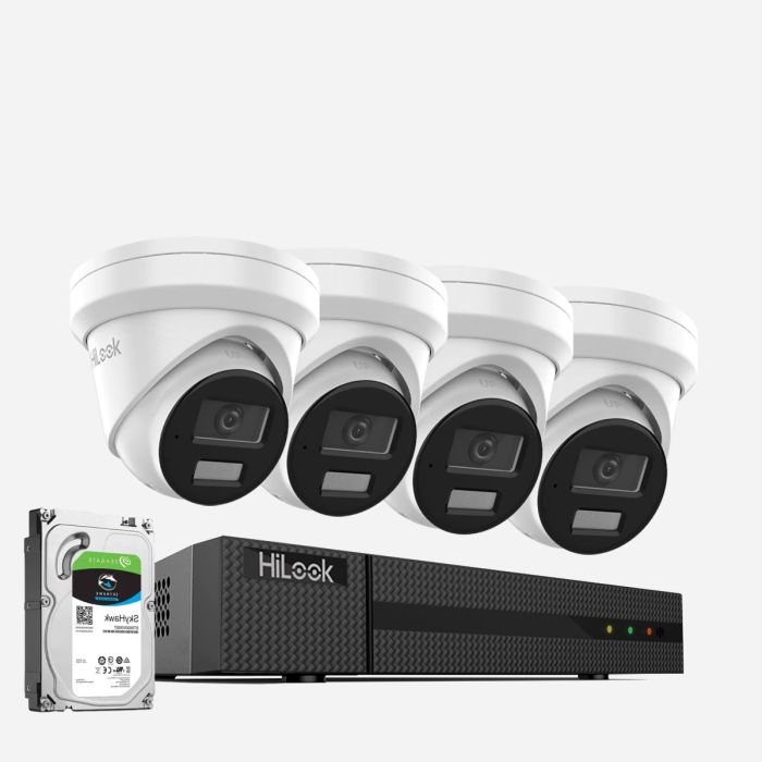 HiLook 5MP 4 x ColorVu PoE IP Security Camera System