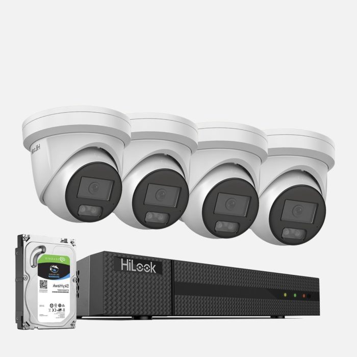 HiLook 8MP 4 Camera CCTV System with ColorVu and Audio