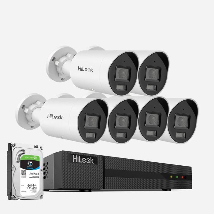 HiLook 6x 4K Outdoor Security Camera System without Subscription