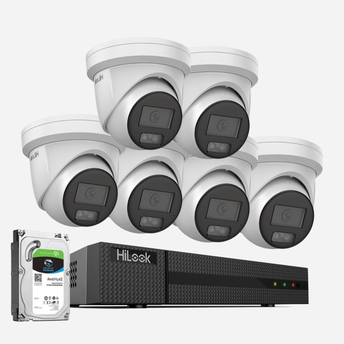 HiLook 8MP 6 Camera CCTV System with ColorVu and Audio